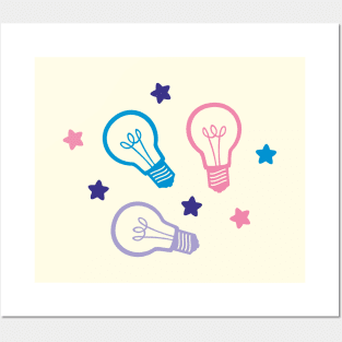 Cute Pastel Lightbulbs Posters and Art